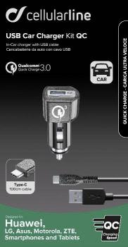 USB Car Charger Kit USB-C 18W