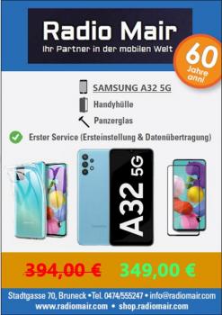 Samsung A32 5G 128GB 60 Jahre Angebot Datenübertragung + handyhülle + Panzerglas + Ersteinstellungen