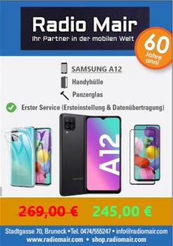 Samsung A12 64GB 60 Jahre Angebot Datenübertragung + handyhülle + Panzerglas + Ersteinstellungen
