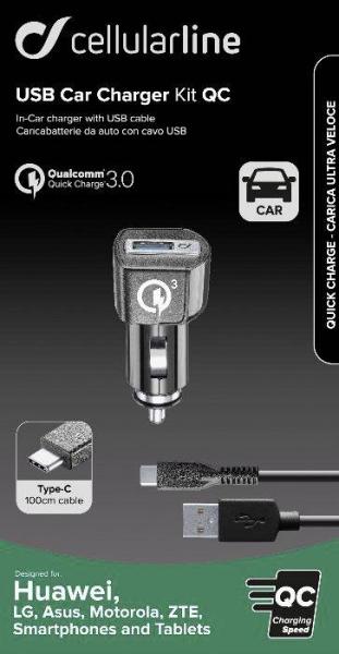 USB Car Charger Kit USB-C 18W